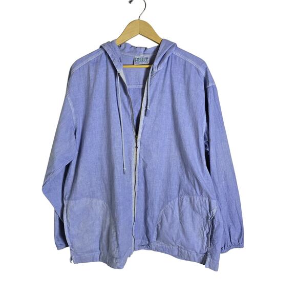 VINTAGE Fresh Produce 100% Cotton Full Zip Lightwetight Hooded Jacket XL - Picture 1 of 8